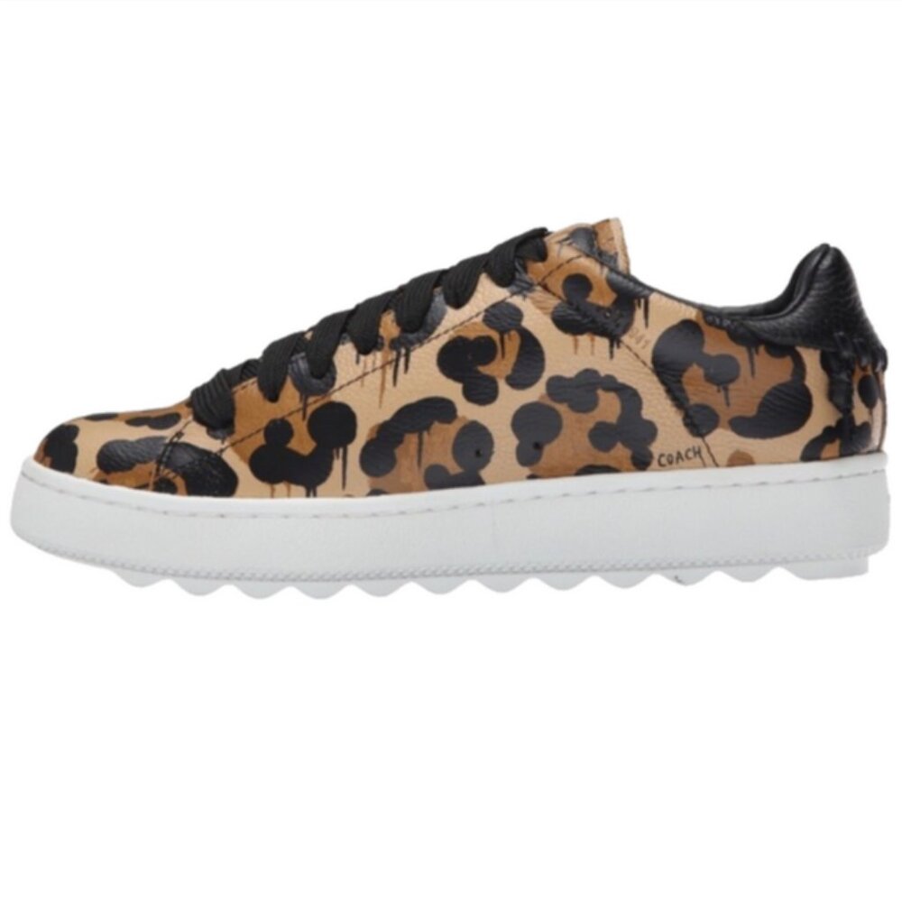 NWOB Coach Pebble Leather Wild Beast Print Lace Up Lo Top Sneakers - Picture 4 of 8